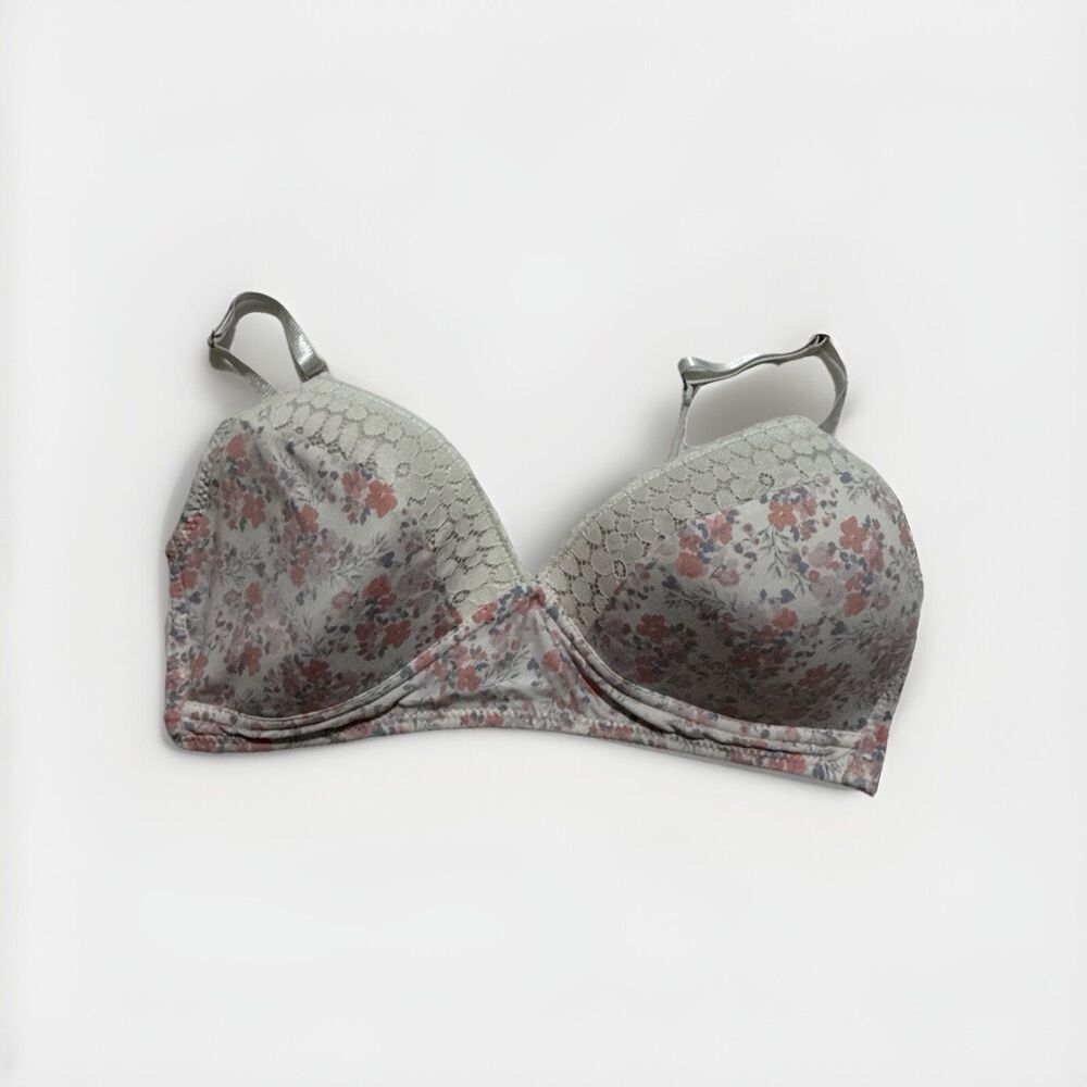 Jessica Simpson Bra Women 36C Light Pink Floral Pattern